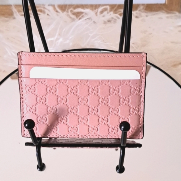 Gucci Microguccissima Card Holder Soft Pink New - Picture 3 of 7